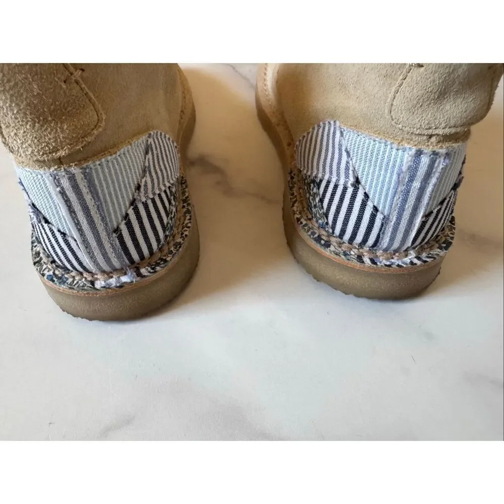 Zara cream 33  boys size 1.5 - 2 dress shoe ankle boot chukka canvas textured cl